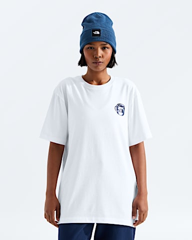 Unisex Basecamp Barista Relaxed ShortSleeve TeeGraphic TNF TNF WhiteSummit Navy HERO3