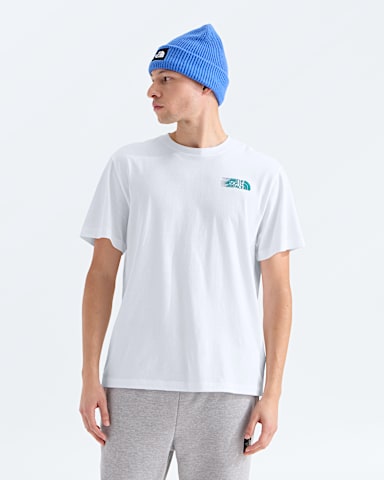 Mens Retro Trail Relaxed ShortSleeve TeeGraphic TNF TNF White BACK