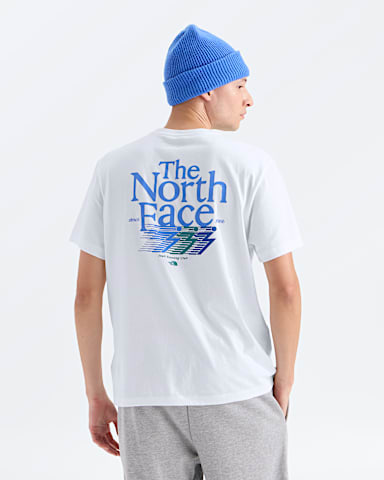 Mens Retro Trail Relaxed ShortSleeve TeeGraphic TNF TNF White HERO