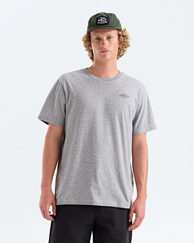 Mens Evolution TNF Diamond Regular ShortSleeve Tee TNF TNF Pale Grey Heather BACK