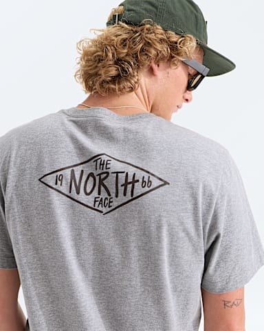 Mens Evolution TNF Diamond Regular ShortSleeve Tee TNF TNF Pale Grey Heather HERO2