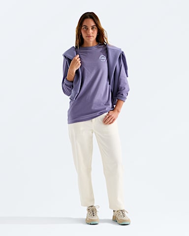 Womens Evolution TNF NSE Relaxed LongSleeve Tee TNF Grounded Plum HERO2