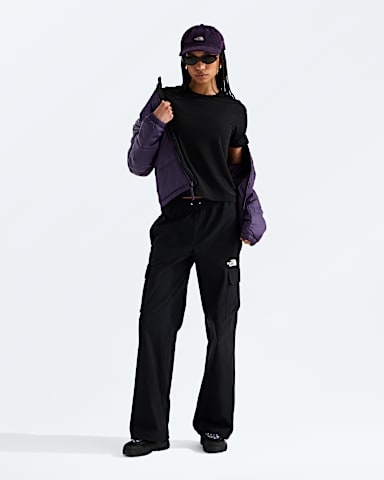 Womens Golden Ridge Ribbed Short Sleeve TNF TNF Black HERO2