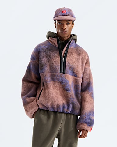 Mens TNF Red Box Printed Zip Fleece TNF Grounded Plum 1989 Catalogue Print Main