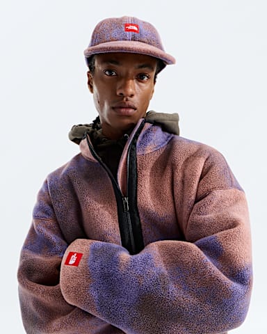 Mens TNF Red Box Printed Zip Fleece TNF Grounded Plum 1989 Catalogue Print HERO3