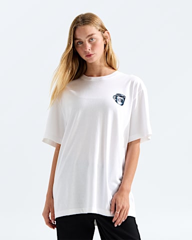 Tshirt unisexe Basecamp Barista dcontract imprim TNF Blanc TNFTurquoise Pacifique HERO3