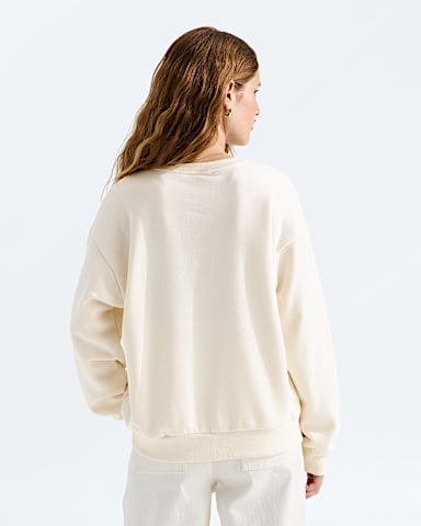 Womens Evolution Mountain Oasis Oversize Crew TNF White Dune BACK