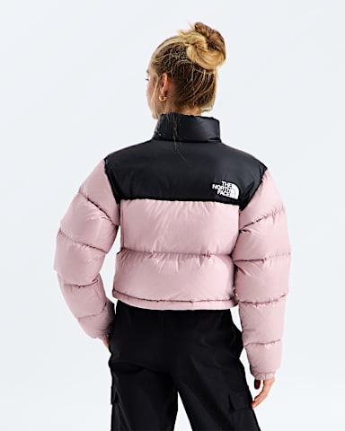 Womens Nuptse Short Jacket TNF Metal PinkTNF Black BACK