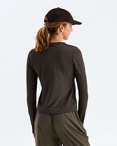 Womens Golden Ridge Ribbed LongSleeve Tee TNF Dark Chestnut BACK