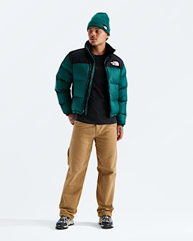 Mens 1996 Retro Nuptse Jacket TNF Pacific TealTNF Black HERO2