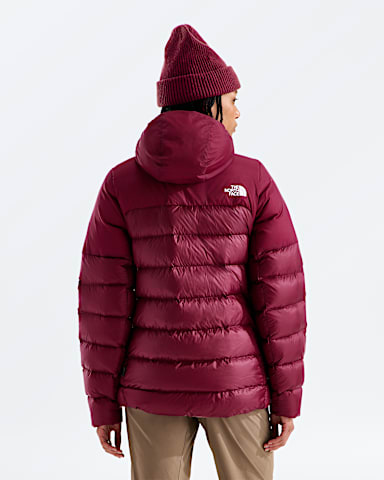 Womens Kalix Down Hoodie TNF Burgundy Crush BACK