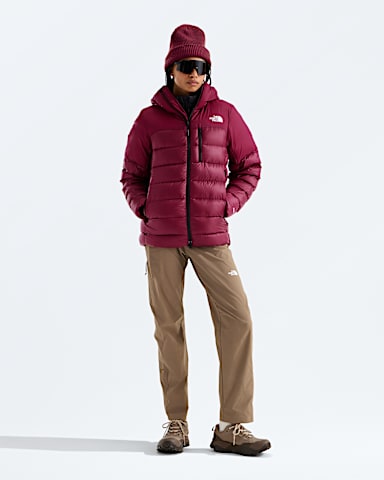 Womens Kalix Down Hoodie TNF Burgundy Crush HERO2