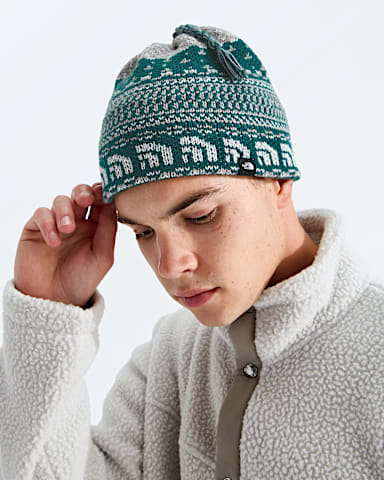 Cabin Ski Tuke TNF Pacific Teal JacquardTassel MODELBACK