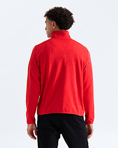 Mens TNF Performance Fleece Zip TNF Elevation Red BACK