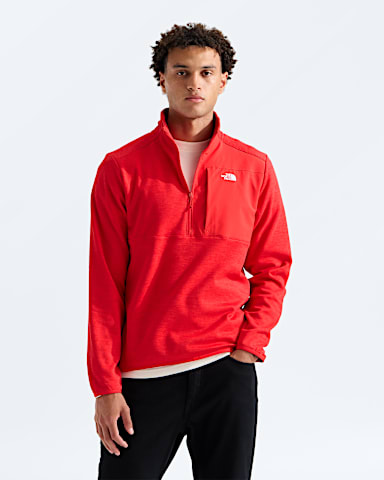 Mens TNF Performance Fleece Zip TNF Elevation Red Main