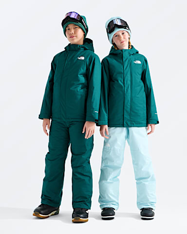Boys Girls Snowquest Jacket TNF Pacific Teal Main