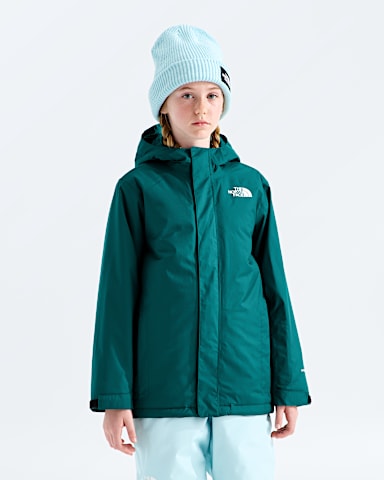 Boys Girls Snowquest Jacket TNF Pacific Teal HERO3