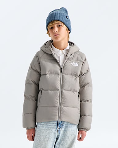 Boys Hydrenalite Down Hooded Jacket TNF Stone Slab Main