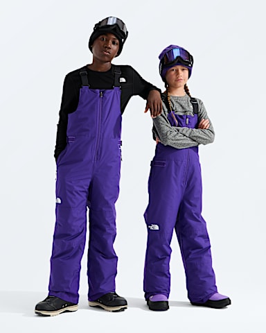 Boys Girls Freedom Insulated Bibs TNF Peak Purple HERO