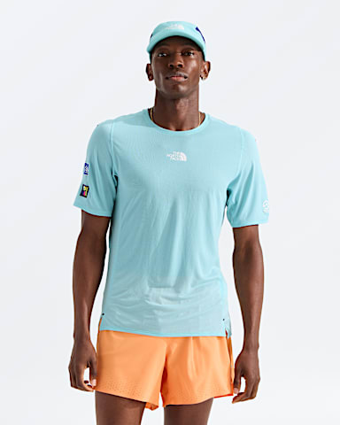 Mens Summit Series High Trail ShortSleeveGraphic TNF Canal Blue Main