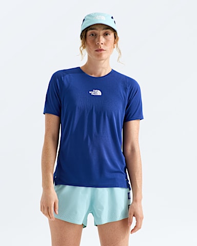 Womens Summit Series High Trail ShortSleeveGraphic TNF Bold Blue Main
