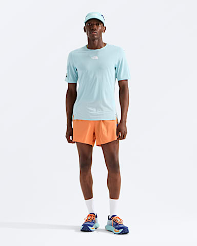 Mens Summit Series Pacesetter 5 ShortsGraphic TNF Papaya HERO2