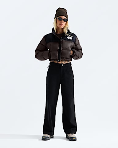 Manteau courte Nuptse pour femme TNF Chtain foncNoir TNF HERO2