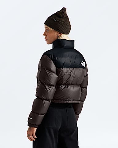 Manteau courte Nuptse pour femme TNF Chtain foncNoir TNF BACK