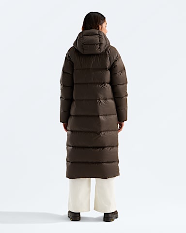 Womens Hydrenalite City Long Down Hooded Parka TNF Dark Chestnut BACK