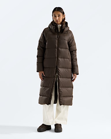 Womens Hydrenalite City Long Down Hooded Parka TNF Dark Chestnut Main
