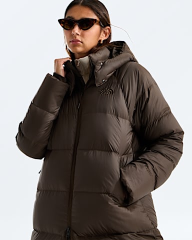 Womens Hydrenalite City Long Down Hooded Parka TNF Dark Chestnut HERO2