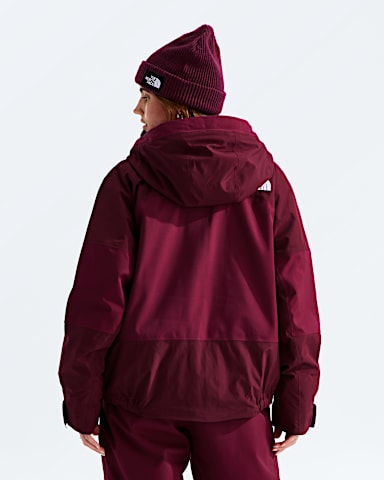 Womens Powstar Jacket TNF Burgundy Crush BACK