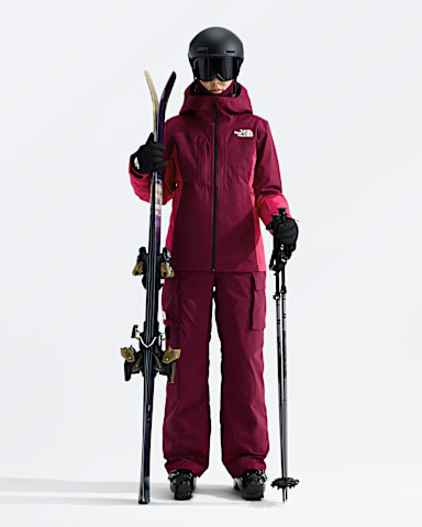 Womens Freedom Insulated Bib TNF Burgundy Crush HERO2