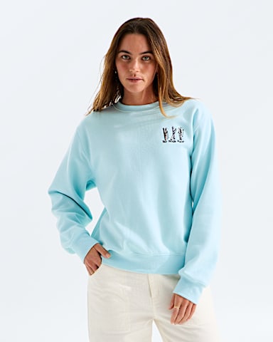 Womens Essential Ski Embro Relaxed Crew TNF Glacier HERO
