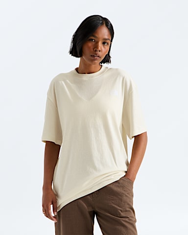 Womens Evolution Granitic Rock Print Box NSE Oversize ShortSleeve Tee TNF White Dune BACK