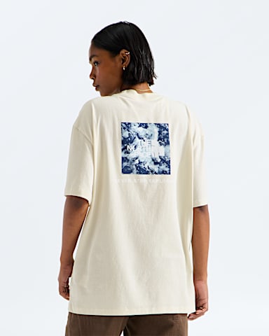 Womens Evolution Granitic Rock Print Box NSE Oversize ShortSleeve Tee TNF White Dune Main
