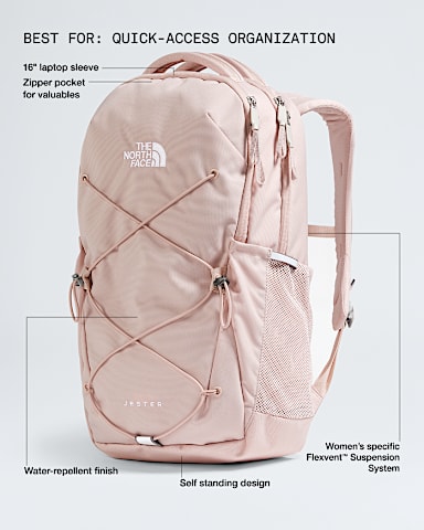 Womens Jester Backpack  27L TNF Pink Moss HERO2