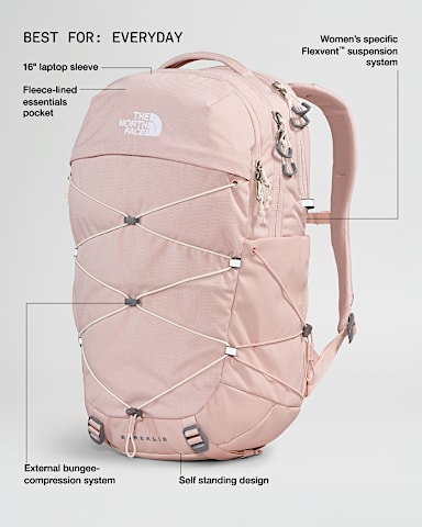 Womens Borealis Backpack 27L TNF Pink Moss Dark HeatherGardenia White HERO2