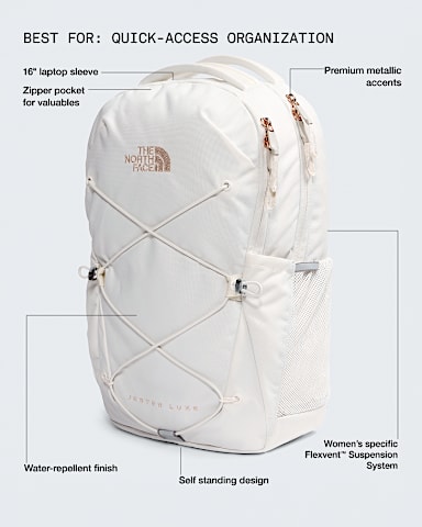 Womens Jester Luxe TNF White DuneBurnt Coral Metallic HERO2