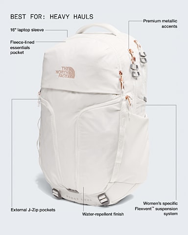 Sac  dos Surge Luxe pour femmes TNF Dune BlancheMetallique Corail Brule HERO2