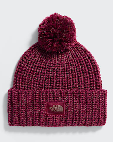 Cozy Chunky Cabin Beanie TNF Burgundy CrushUtility Brown HERO