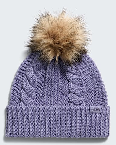 Womens Oh Mega Fur Pom Beanie TNF Grounded Plum HERO