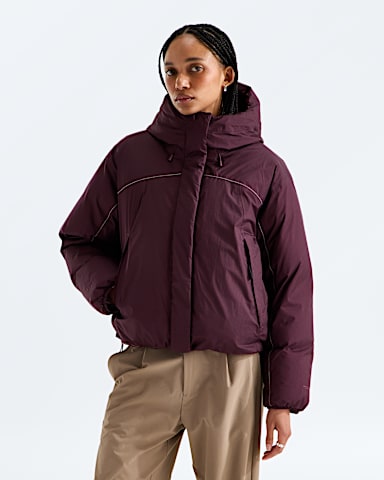 Womens TNF DRYVENT Reversible Down Jacket TNF Deep Burgundy HERO