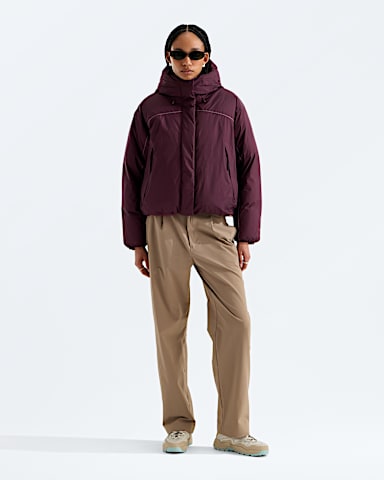 Womens TNF DRYVENT Reversible Down Jacket TNF Deep Burgundy HERO2