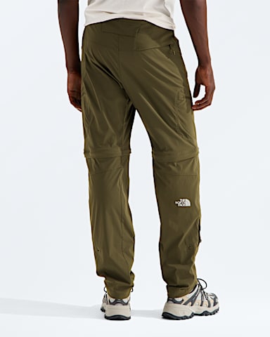 Mens Exploration Reg Tapered Convertible Pants TNF New Taupe Green BACK