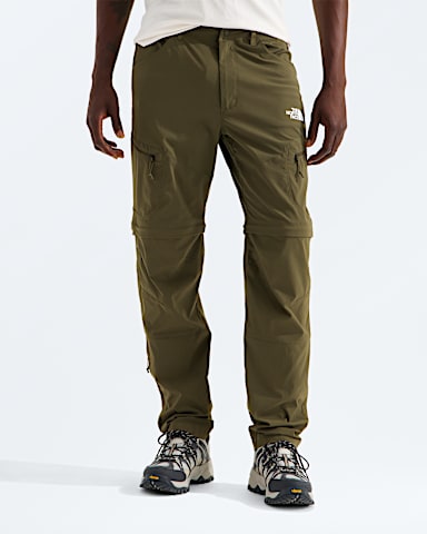 Mens Exploration Reg Tapered Convertible Pants TNF New Taupe Green Main