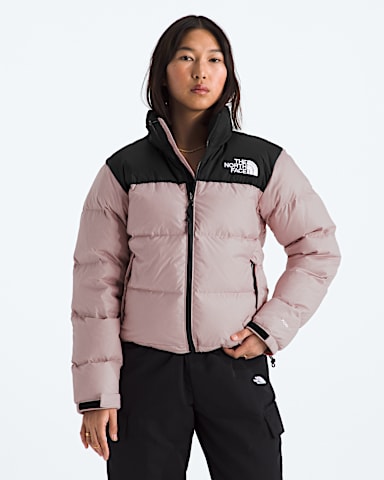 Womens 1996 Retro Nuptse Jacket TNF Metal PinkTNF Black HERO