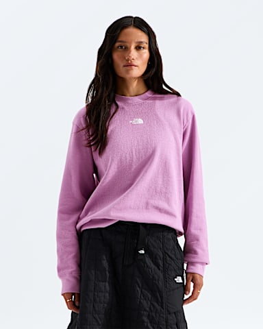 Womens TNF Double Knit Crew TNF Hushed Lavender Main