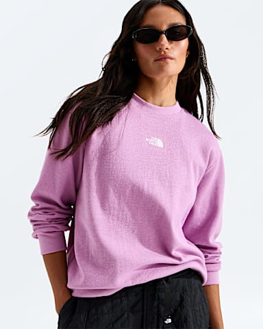 Womens TNF Double Knit Crew TNF Hushed Lavender HERO2