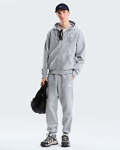 Mens Evolution Simple Dome Regular Full Zip Hoodie TNF TNF Pale Grey Heather ALT1
